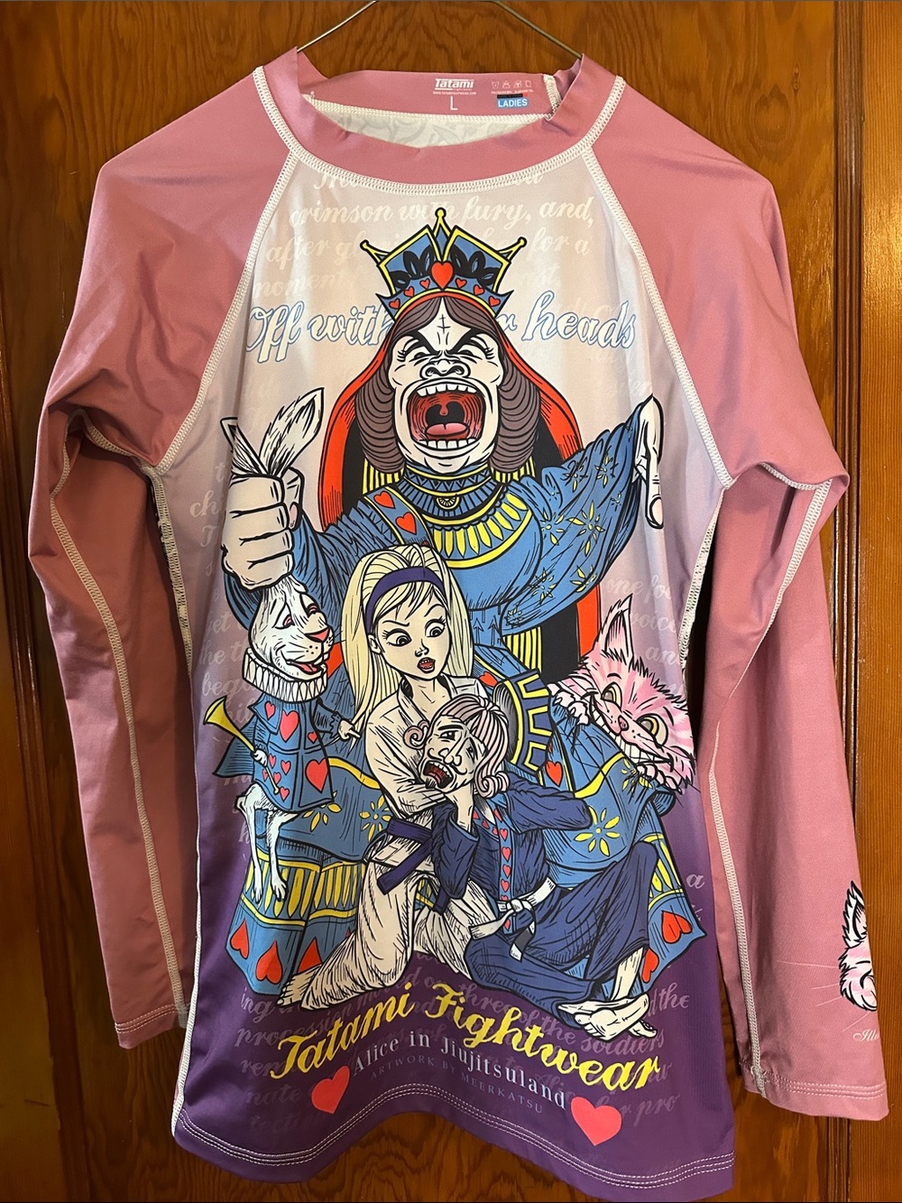 Tatami Fightwear Alice in Jiu-Jitsu land Meerkatsu Graphic Rash Guard - Pink